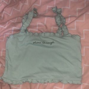 GREEN CROP TOP TANK {shine through}